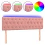 Rosa Samtkopfteil mit LED 160x7x78/88 cm von vidaXL, Kopf- und Fußteile - Ref: Foro24-3122007, Preis: 70,30 €, Rabatt: %