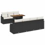 Conjunto de sofá de jardín 8 pcs Negro Poliratán en Sofás de exterior | Comprar online en Foru.es