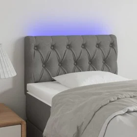 Headboard with LED in dark gray fabric 80x7x78/88 cm by vidaXL, Headboards and footboards - Ref: Foro24-3121923, Price: 44,70...