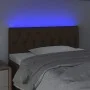 Cabecero con LED de tela marrón oscuro 90x7x78/88 cm de vidaXL, Cabeceros y pies de cama - Ref: Foro24-3121933, Precio: 53,40...