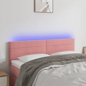 Pink velvet headboard with LED 144x5x78/88 cm by vidaXL, Headboards and footboards - Ref: Foro24-3121805, Price: 57,20 €, Dis...