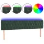 Cabecero con LED de terciopelo verde oscuro 200x7x78/88 cm de vidaXL, Cabeceros y pies de cama - Ref: Foro24-3122017, Precio:...