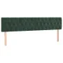 Cabecero con LED de terciopelo verde oscuro 200x7x78/88 cm de vidaXL, Cabeceros y pies de cama - Ref: Foro24-3122017, Precio:...