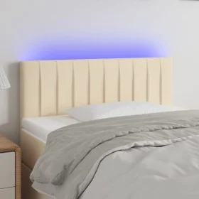 Cream fabric headboard with LED 100x5x78/88 cm by vidaXL, Headboards and footboards - Ref: Foro24-3121845, Price: 48,48 €, Di...