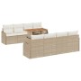 Conjunto de sofá de jardín 9 pcs Beige Poliratán en Sofás de exterior | Comprar online en Foru.es
