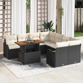 Conjunto de sofá de jardín 9 pcs Negro Poliratán en Sofás de exterior | Comprar online en Foru.es
