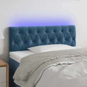 Dark blue velvet LED headboard 90x7x78/88 cm by vidaXL, Headboards and footboards - Ref: Foro24-3121988, Price: 53,60 €, Disc...