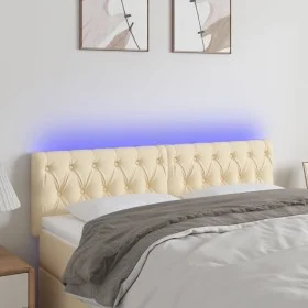 Cream fabric headboard with LED 160x7x78/88 cm by vidaXL, Headboards and footboards - Ref: Foro24-3121959, Price: 85,09 €, Di...
