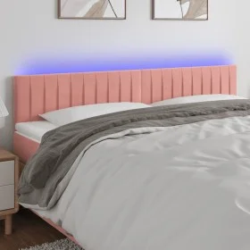 Rosa Samtkopfteil mit LED 160x5x78/88 cm von vidaXL, Kopf- und Fußteile - Ref: Foro24-3121909, Preis: 67,25 €, Rabatt: %