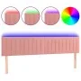 Rosa Samtkopfteil mit LED 160x5x78/88 cm von vidaXL, Kopf- und Fußteile - Ref: Foro24-3121909, Preis: 67,25 €, Rabatt: %