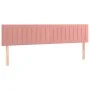 Rosa Samtkopfteil mit LED 160x5x78/88 cm von vidaXL, Kopf- und Fußteile - Ref: Foro24-3121909, Preis: 67,25 €, Rabatt: %
