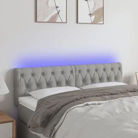 Light gray fabric headboard with LED 160x7x78/88 cm by vidaXL, Headboards and footboards - Ref: Foro24-3121954, Price: 75,26 ...