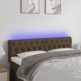 Kopfteil mit LED aus dunkelbraunem Stoff 144x7x78/88 cm von vidaXL, Kopf- und Fußteile - Ref: Foro24-3121949, Preis: 68,47 €,...