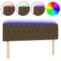 Headboard with LED in dark brown fabric 144x7x78/88 cm by vidaXL, Headboards and footboards - Ref: Foro24-3121949, Price: 68,...