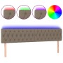 Cabecero con LED de tela gris taupe 200x7x78/88 cm de vidaXL, Cabeceros y pies de cama - Ref: Foro24-3121974, Precio: 97,19 €...