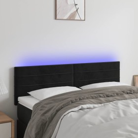 Cabecero con LED de terciopelo negro 144x5x78/88 cm de vidaXL, Cabeceros y pies de cama - Ref: Foro24-3121802, Precio: 48,13 ...