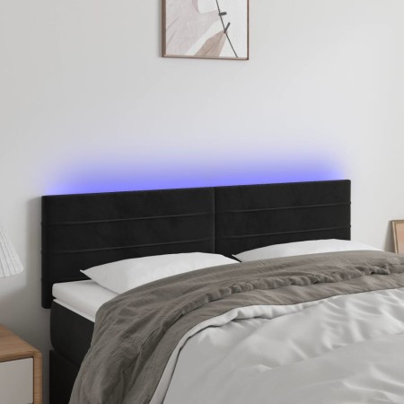 Cabecero con LED de terciopelo negro 144x5x78/88 cm de vidaXL, Cabeceros y pies de cama - Ref: Foro24-3121802, Precio: 48,13 ...