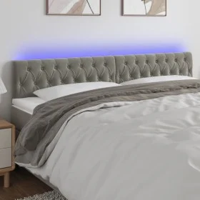 Hellgraues Samtkopfteil mit LED 180x7x78/88 cm von vidaXL, Kopf- und Fußteile - Ref: Foro24-3122008, Preis: 78,60 €, Rabatt: %