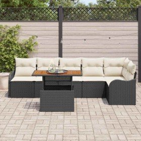 Conjunto de sofá de jardín 7 pcs Negro Poliratán en Sofás de exterior | Comprar online en Foru.es