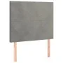 Cabecero con luces LED terciopelo gris claro 90x5x118/128 cm de vidaXL, Cabeceros y pies de cama - Ref: Foro24-3122180, Preci...