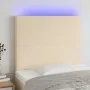 Cabecero con luces LED tela crema 90x5x118/128 cm de vidaXL, Cabeceros y pies de cama - Ref: Foro24-3122131, Precio: 84,95 €,...