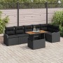 Conjunto de sofá de jardín 7 pcs Negro Poliratán en Sofás de exterior | Comprar online en Foru.es