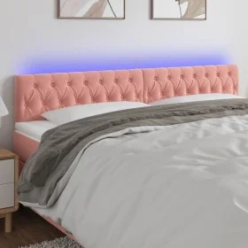 Pink velvet LED headboard 180x7x78/88 cm by vidaXL, Headboards and footboards - Ref: Foro24-3122013, Price: 75,46 €, Discount: %