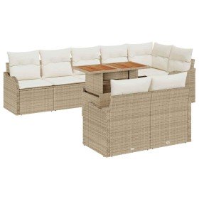 Conjunto de sofá de jardín 9 pcs Beige Poliratán en Sofás de exterior | Comprar online en Foru.es