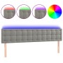 Cabecero con LED de terciopelo gris claro 180x5x78/88 cm de vidaXL, Cabeceros y pies de cama - Ref: Foro24-3122106, Precio: 6...