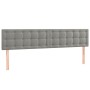 Cabecero con LED de terciopelo gris claro 180x5x78/88 cm de vidaXL, Cabeceros y pies de cama - Ref: Foro24-3122106, Precio: 6...