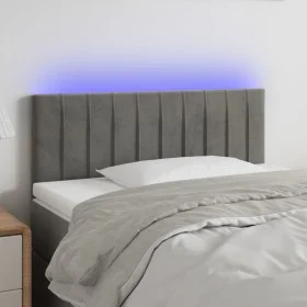 Hellgraues Samtkopfteil mit LED 90x5x78/88 cm von vidaXL, Kopf- und Fußteile - Ref: Foro24-3121886, Preis: 52,41 €, Rabatt: %