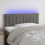 Cabecero con LED de terciopelo gris claro 90x5x78/88 cm de vidaXL, Cabeceros y pies de cama - Ref: Foro24-3121886, Precio: 48...