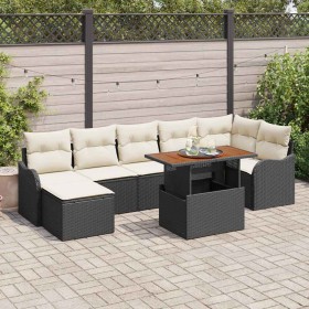 Conjunto de sofá de jardín 8 pcs Negro Poliratán en Sofás de exterior | Comprar online en Foru.es