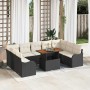 Conjunto de sofá de jardín 10 pcs Negro Poliratán en Sofás de exterior | Comprar online en Foru.es