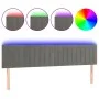 Light gray velvet headboard with LED 200x5x78/88 cm by vidaXL, Headboards and footboards - Ref: Foro24-3121916, Price: 75,94 ...
