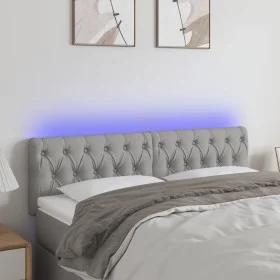 Light gray fabric headboard with LED 144x7x78/88 cm by vidaXL, Headboards and footboards - Ref: Foro24-3121946, Price: 64,71 ...