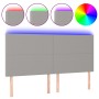Cabecero con luces LED tela gris claro 200x5x118/128 cm de vidaXL, Cabeceros y pies de cama - Ref: Foro24-3122166, Precio: 11...