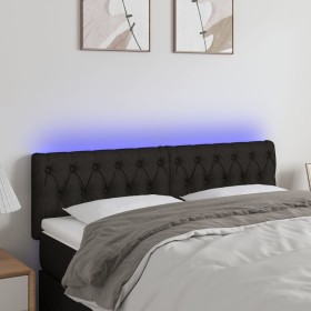 Cabecero con LED de tela negro 160x7x78/88 cm de vidaXL, Cabeceros y pies de cama - Ref: Foro24-3121956, Precio: 75,82 €, Des...