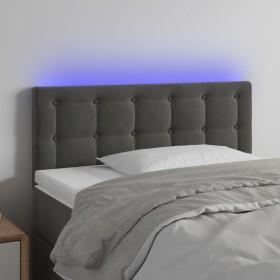 Cabecero con LED de terciopelo gris oscuro 90x5x78/88 cm de vidaXL, Cabeceros y pies de cama - Ref: Foro24-3122083, Precio: 5...