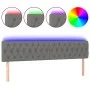 Headboard with LED in dark gray fabric 200x7x78/88 cm by vidaXL, Headboards and footboards - Ref: Foro24-3121971, Price: 72,5...