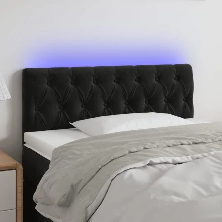 Cabecero con LED de terciopelo negro 90x7x78/88 cm de vidaXL, Cabeceros y pies de cama - Ref: Foro24-3121986, Precio: 63,25 €...
