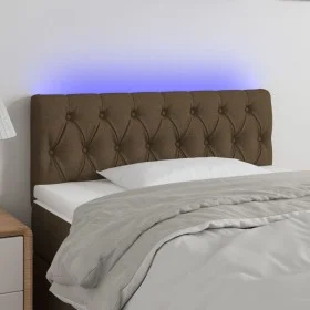 Cabecero con LED de tela marrón oscuro 100x7x78/88 cm de vidaXL, Cabeceros y pies de cama - Ref: Foro24-3121941, Precio: 55,6...