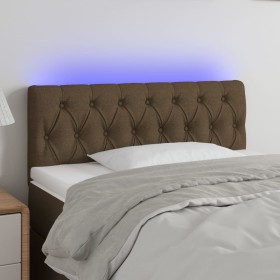 Cabecero con LED de tela marrón oscuro 100x7x78/88 cm de vidaXL, Cabeceros y pies de cama - Ref: Foro24-3121941, Precio: 52,7...