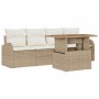 Conjunto de sofá de jardín 5 pcs Beige Poliratán en Sofás de exterior | Comprar online en Foru.es
