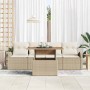 Conjunto de sofá de jardín 5 pcs Beige Poliratán en Sofás de exterior | Comprar online en Foru.es