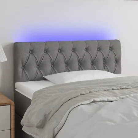Cabecero con LED de tela gris oscuro 90x7x78/88 cm de vidaXL, Cabeceros y pies de cama - Ref: Foro24-3121931, Precio: 46,77 €...
