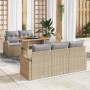 Conjunto de sofá de jardín 6 pcs Beige Poliratán en Sofás de exterior | Comprar online en Foru.es