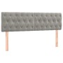 Cabecero con LED de terciopelo gris claro 144x7x78/88 cm de vidaXL, Cabeceros y pies de cama - Ref: Foro24-3121996, Precio: 6...