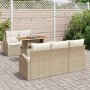 Conjunto de sofá de jardín 6 pcs Beige Poliratán en Sofás de exterior | Comprar online en Foru.es