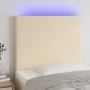 Kopfteil mit LED-Leuchten, cremefarbener Stoff, 80 x 5 x 118/128 cm von vidaXL, Kopf- und Fußteile - Ref: Foro24-3122123, Pre...